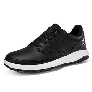 Zapatillas deportivas de cuero perforado antideslizantes para actividades en campos de golf, calzado deportivo estable para hombre con cordones. - Product Image 2