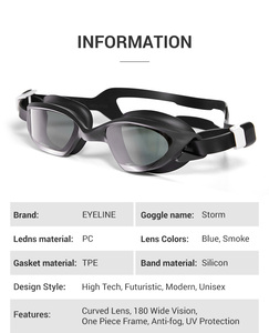 Lunettes de natation et de plongée professionnelles anti-buée, haute qualité, étanches, protection UV, joint en silicone, verres en polycarbonate – Offre spéciale - Product Image 4