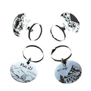 مخصص شخصية سلاسل المفاتيح الليزر معدنية محفورة النص الجبلية المفاتيح ل رفقاء هدية للذكرى السنوية - Product Image 6