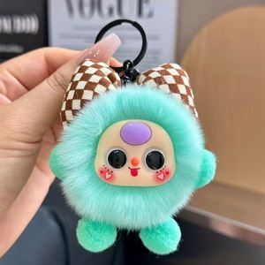 Porte-clés en fausse fourrure, joli breloque de sac en forme de boule, pendentif pelucheux de dessin animé pour femmes et filles - Product Image 2