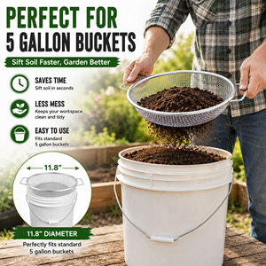 Durable Galvanized Steel <b>Garden</b> Soil Sieve for Compost and Gravel Screening - Product Image 2