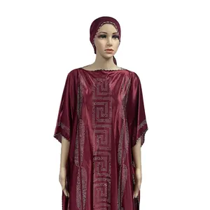 MC-1636 Hoge Kwaliteit Islamitische Kleding Abaya Diamant Satijn Robe Hijab Moslim Jurk Voor Vrouwen