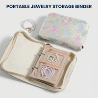Sac de rangement portable pour bijoux avec design à reliure, organiseur de bijoux à poches transparentes en PVC, étui de voyage pour bijoux avec fermeture éclair