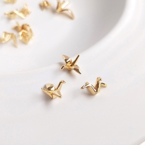 Charme créatif en forme de grue <span class=keywords><strong>origami</strong></span> 3D porte-bonheur de 10, 13, 19,5 mm, pendentif en laiton plaqué or pour accessoires de bijoux DIY - Product Image 4