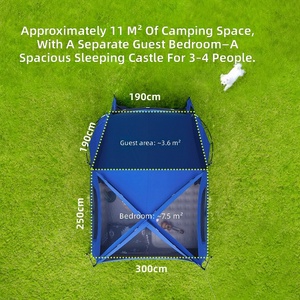 Tente de plage extérieure, abri de camping imperméable et épaissi, tente instantanée multi-personnes pour le camping de nuit en pleine nature - Product Image 4