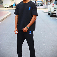 Ensembles de survêtements pour hommes avec logo de marque personnalisé de la même couleur Vêtements de sport deux pièces Survêtements de marque pour hommes