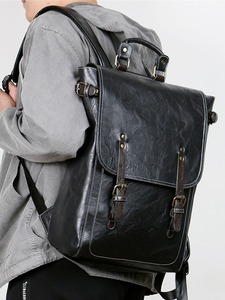 Tas Selempang Ganda Gaya Korea Ransel Fashion Mahasiswa Ransel <span class=keywords><strong>Laptop</strong></span> PU Ramah Lingkungan Tahan Air Resleting 20-35L - Product Image 6