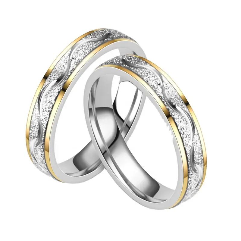 2023 Новое модное невыцветающее простое Универсальное кольцо с улучшенным дизайном из титановой стали парное кольцо
