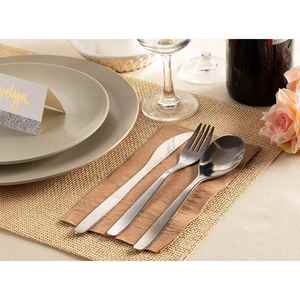 Serviettes en papier jetables carrées en kraft naturel 18 g/m² 12x16 pouces 2 plis 4 volets pour fêtes modernes, vente directe usine, en pâte de bois, emballage en sac - Product Image 1