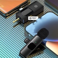 Microphone sans fil 3 en 1 pour diffusion en direct K15, micro-cravate double canal