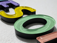 Enseigne lumineuse LED personnalisée en résine 3D, lettres en acrylique cristal époxy, étanche pour extérieur, logo de magasin, signalétique lumineuse
