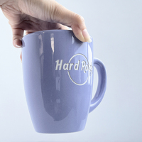Tasse en céramique violette avec logo en relief, tasse à café en porcelaine, vaisselle pour l'eau, base d'entreprise de fourniture mondiale