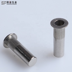 Inserto de rosca de acero inoxidable A2 A4 Acabado pulido Cabeza plana Cuerpo redondo Extremo cerrado Tuerca de remache ciego vertical moleteada - Product Image 2