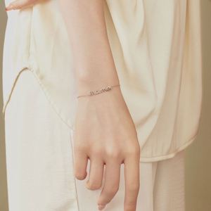 Dylam Top Picked Fine Fashion Jewellery <b>Bangles</b> Bracelets 18K Gold Sterling Silver Polish Mama Alphabet Pendant Adjust Bracelet - Product Image 5