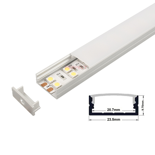 Perfect Surface Mount U Plastic Aluminium Aluminum Profile LED Strip Light Channel for LED Strips With Cover, LED Aluminum Profi