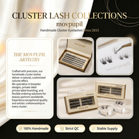 Cils artificiels en grappe faits à la main movpupil, courbure C, 9-13 mm, pour salon et beauté