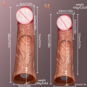 Tragbare Erwachsenen-Spielzeuge Flüssiges Silikon-Dildo Kondom Weicher Penisvergrößerer und Männliche Verzögerung Sexspielzeuge - Product Image 6