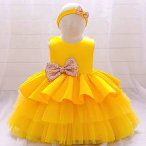 Vestido de Princesa sin Mangas con Lazo Grande para Bebés Niñas 2026, Traje de Bautizo, Primera Comunión, Dama de Honor, Disfraz para Actuación en Escenario - Product Image 1
