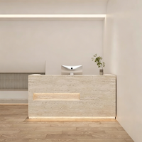 Comptoir de réception moderne et minimaliste sur mesure avec éclairage LED intégré pour salon de beauté ou bureau