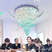 Lustres en cristal pour restaurants et hôtels, source de lumière LED, taille et style personnalisés, installation pour hall d'entrée, salle de banquet, salles à manger