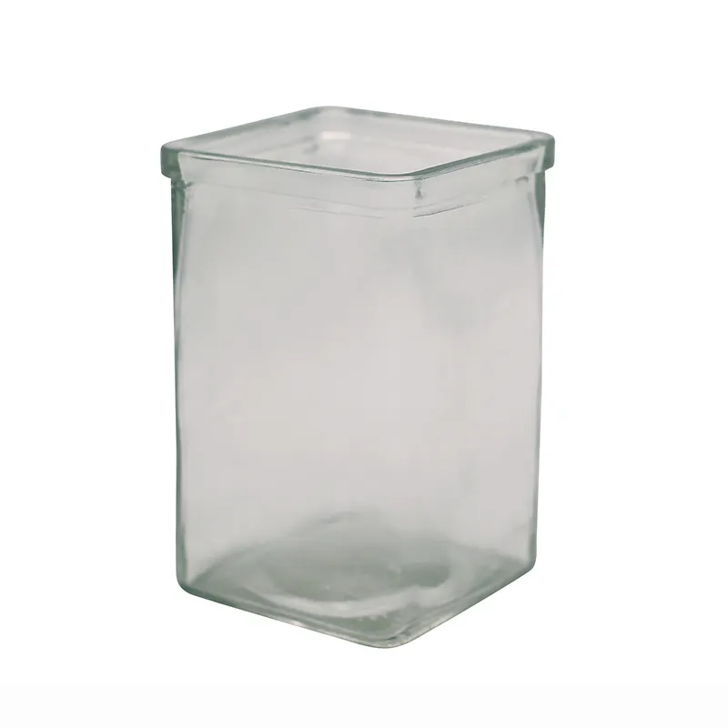 Hot Selling Square Glass Candle Holders For Home Decor Tea Light Holder Candle Vases