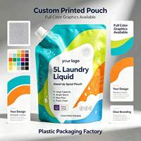 Pochettes souples personnalisées de 5 L pour lessive avec bec verseur, sacs doypack à bec, emballage de recharge liquide, fabricant OEM ODM