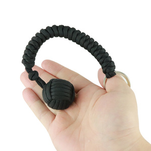 Ingranaggio tattico portachiavi di sopravvivenza Multicolor 550 Paracord in <span class=keywords><strong>acciaio</strong></span> palla scimmia pugno per escursioni all'aperto in campeggio - Product Image 1
