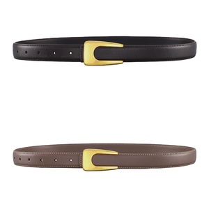 Nuevo cinturón de cuero superior para mujer, cinturón de lujo con doble botón en C, cinturón de vestir para mujer - Product Image 3