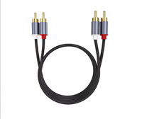 Câble audio 2RCA vers 2RCA avec connecteurs RCA plaqués or, câble en cuivre pur PVC, 0,5 m, 1 m, 2 m, 3 m, 5 m, longueur personnalisée