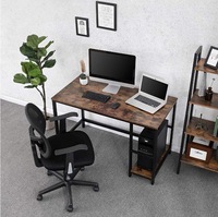 Bureau de jeu et d'ordinateur en métal et MDF pour la maison, le studio ou la chambre, avec 2 niveaux de rangement