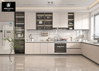 OEM Luxus Modulare Küchenschränke Glas/Acryl Kunstgranit-Arbeitsplatte Anpassbare Größe Farbe-B2B für Bauunternehmer