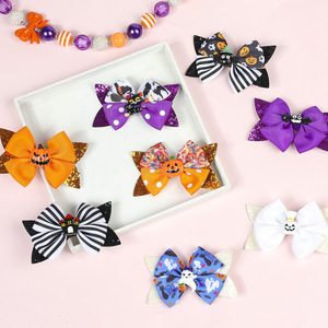Pinzas para el Cabello de Niñas para Halloween, Pinzas para el Cabello con Lindos Dibujos Animados, Pinzas para el Cabello con Cinta Completamente Cubierta, Pinzas para el Cabello con Clip de Cocodrilo, Accesorios para el Cabello - Product Image 1