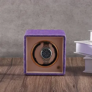 럭셔리 스퀘어 가죽 및 PU 시계 와인더 유행 자동 상자 케이스 주최자 가죽 시계 홀더 케이스 상자