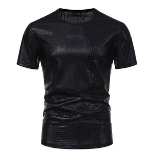 Chemises <span class=keywords><strong>polo</strong></span> à manches courtes décontractées pour hommes, col boutonné, effet métallique, <span class=keywords><strong>disco</strong></span>, brillantes, pour cosplay, fête - Product Image 2