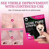PEGCiZ Patchs pour le nez pour éliminer les points noirs, charbon de bois naturel personnalisé, nettoyage en profondeur des pores du nez, bandes pour le nez pour femmes, élimination des points noirs