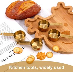 Custom 20ML Solid Liquid Measuring Scoop ISO9001 430 Gold Measuring Cups and Spoons Set Stainless Steel - Product Image 5