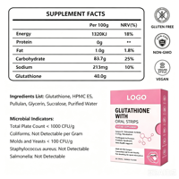 L-Glutathion Vitamine C Bandes de film orales à dissolution rapide OEM ODM Complément antioxydant éclaircissant pour la peau Marque privée Dissolution rapide