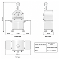 Four à pizza au gaz extérieur en acier inoxydable robuste, four à pizza mobile professionnel, four à pizza commercial pour restaurant