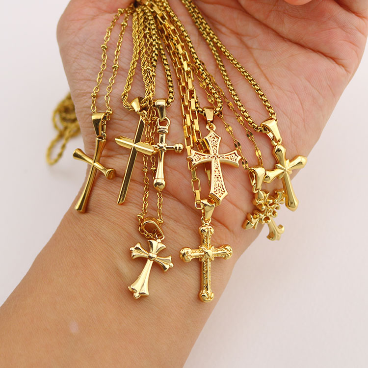 cross pendant gold for men