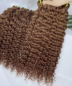 4 # Paquetes de cabello humano Tejido de cabello humano rizado profundo 1 3 4 Paquetes Oferta Extensión de cabello Remy para mujeres negras Color marrón chocolate - Product Image 5