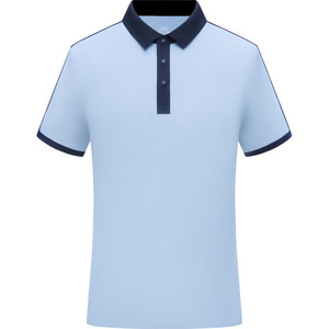 เสื้อโปโลไนลอนระบายอากาศได้ดี สีขาว-น้ำเงินกรมท่า เหมาะสำหรับใส่ทำงานในฤดูร้อน ชุดยูนิฟอร์มบริษัท - Product Image 4