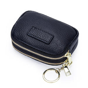 Porte-monnaie AndoBag pour femmes, en cuir de vache véritable, mini portefeuille à double fermeture éclair, porte-clés, sac à lèvres tendance, 208 - Product Image 5
