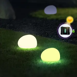 Garden Pathway Landscape Decorative Pebble Stone Solar Lights