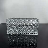 Brique de verre creuse rectangulaire à facettes diamantées double face transparente, directement de l'usine, pour la décoration de cloisons murales modernes