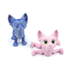 Figurine de chat sans poils imprimée en 3D, jouet réaliste, figurine de chaton en plastique articulée et mobile, pour les jeunes de 15 à 35 ans - Product Image 3