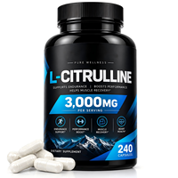 Capsules de L-Citrulline 3000mg à Marque Blanche OEM, 240 unités – Complément Alimentaire pour l'Endurance Sportive et la Récupération Musculaire chez l'Homme Adulte