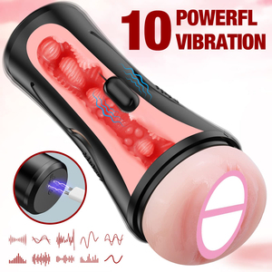Masturbador Masculino Vibrador, Vagina Realista Texturizada, Copa de Masturbación de Bolsillo, 7.5 Pulgadas de Profundidad, Suave y Voluminoso - Product Image 2