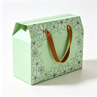 Boîte en papier ondulé de luxe gaufrée, écologique, recyclable, avec poignée, logo personnalisé, boîte cadeau en papier, vente en gros