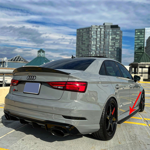 For A3 S3 RS3 Limousine 8V Sedan 2013-2020 Side Skirts Extension Winglet <b>Splitters</b> <b>Lip</b> Side Spoiler Exterior Accessory - Product Image 2
