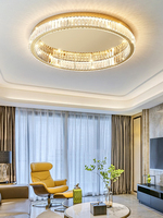 Lumière ronde luxe salon Simple moderne Led cristal plafonnier chambre principale étude salle à manger lumière